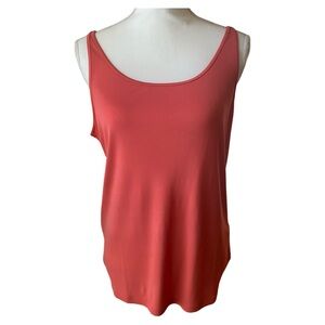 Eileen Fisher coral stretch silk tank top size L